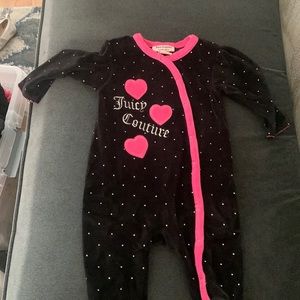 Juicy couture velour footie, 6/9 months